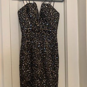 Silver Sequin Cocktail Dress Size 5
